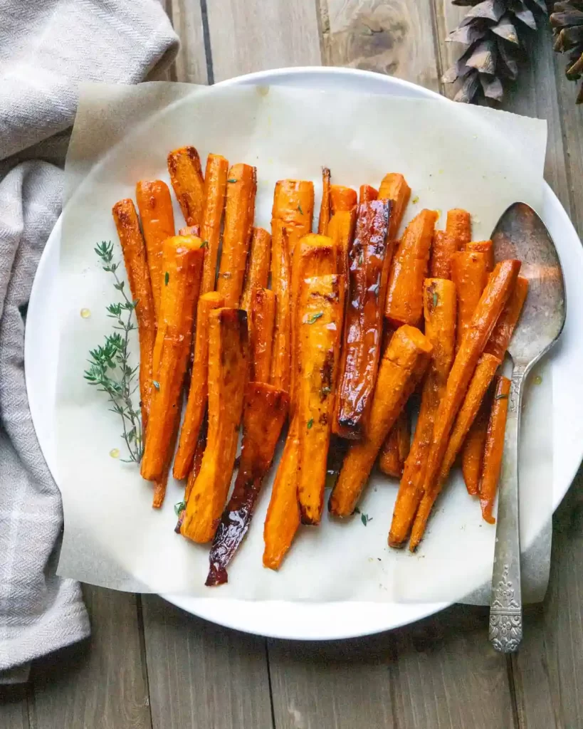 Sliced carrots on a plate