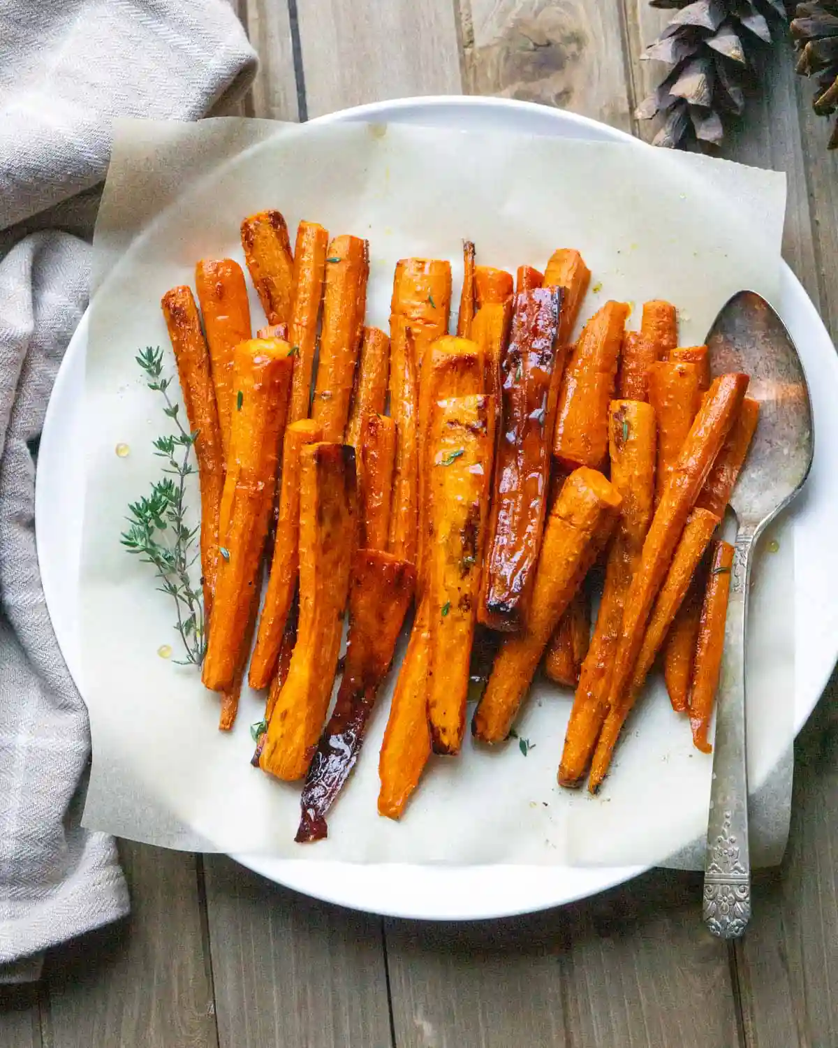 Sliced carrots on a plate