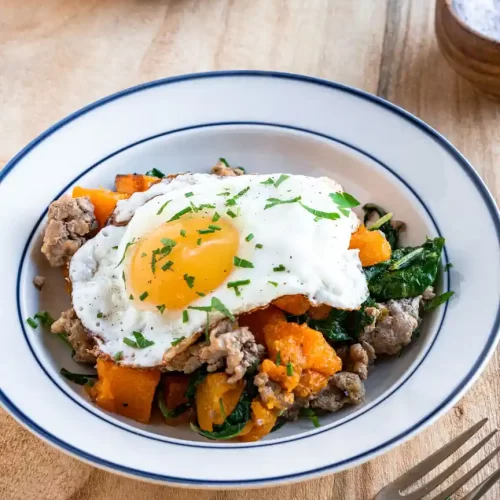 Butternut Squash and Sausage with an egg