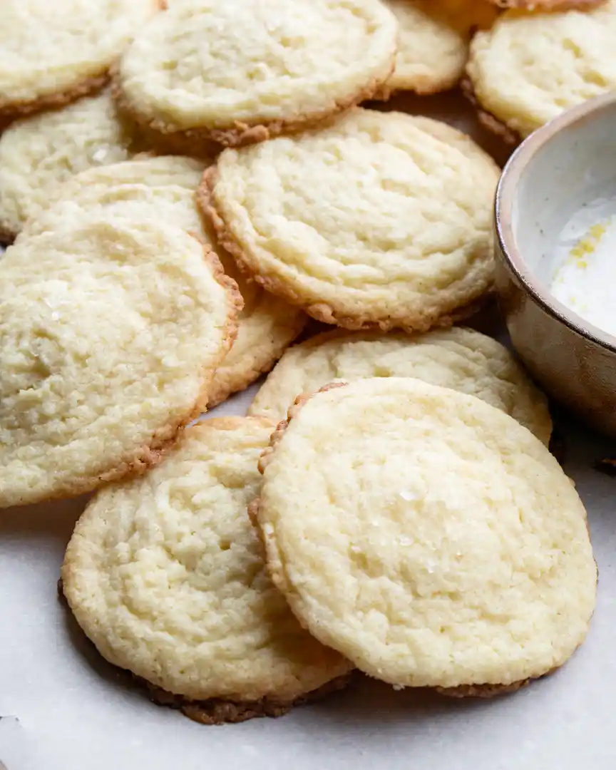 gluten-free emon butter cookies laying next to each other