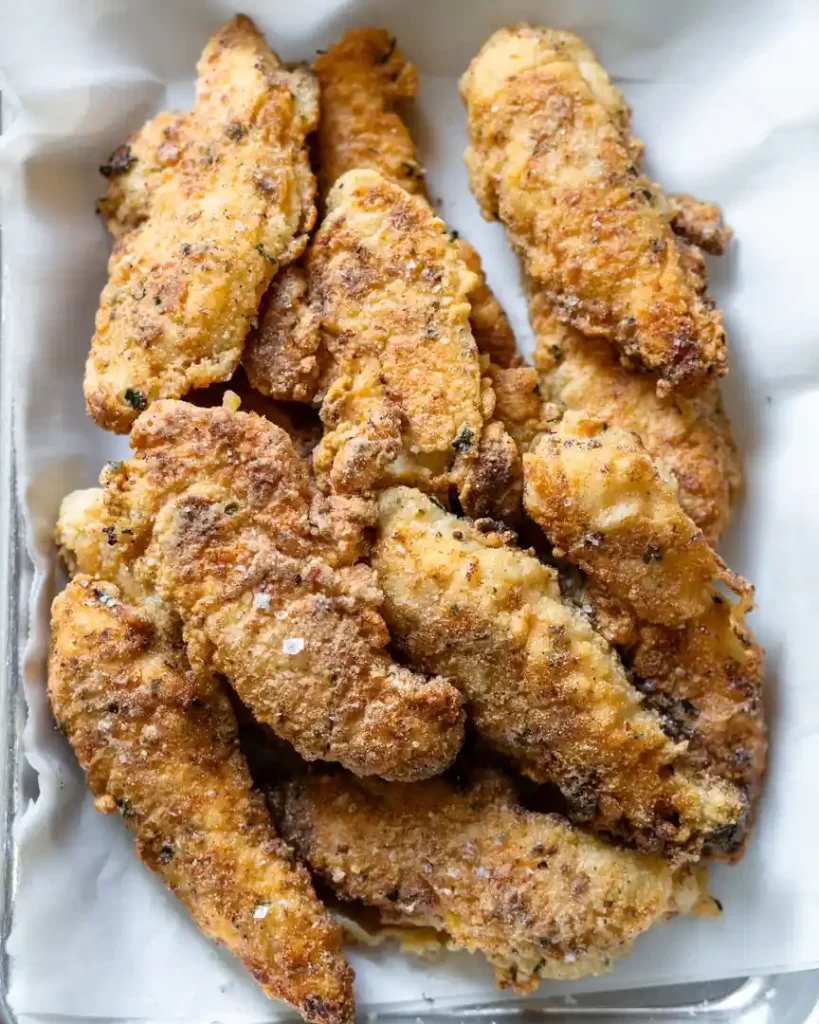 A platter of gluten-free fried chicken tenders
