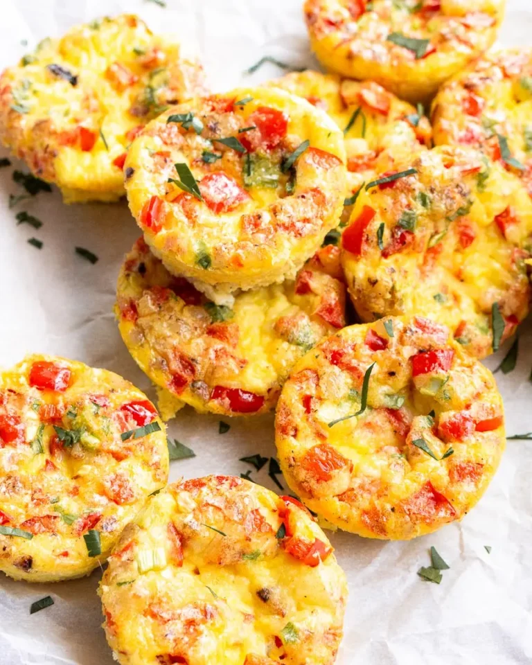 Savory Egg Bites piled onto each other.